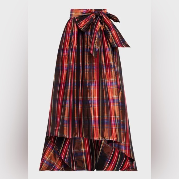 $498 Trina Turk Kalina skirt in red multi plaid - Picture 12 of 13